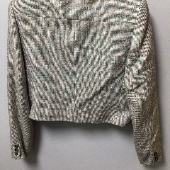 Vintage Grey/Black Tweed Jacket/Skirt Suit with pastel color flecks - Picture 9 of 11